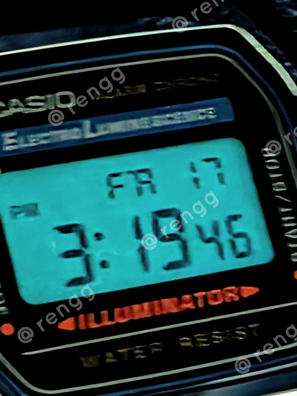 Casio Digital Alarm Chrono Watch - Black & Silver